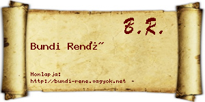 Bundi René névjegykártya